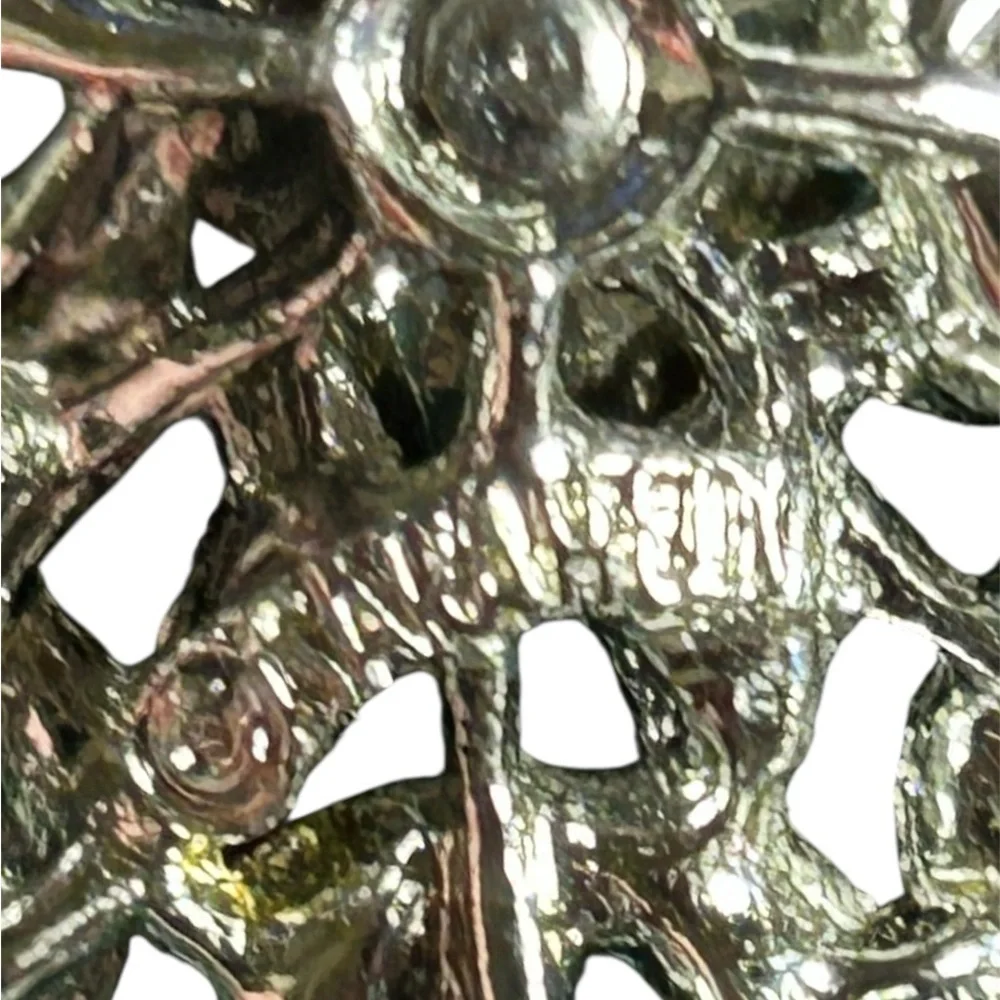 1960s Sarah Coventry Snowflake Collection Silver and Smokey Grey Leaf Brooch